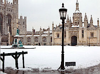 Cambridge University in the Snow